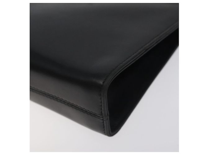 Borsa a Spalla Gancini Chain in Pelle Nera Oro Auth 128664 di Salvatore Ferragamo - vista 9