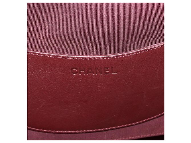 CHANEL Matelassé Kette Schultertasche Wolle 2-in-1 Rot CC Auth 127480 - Ansicht 19