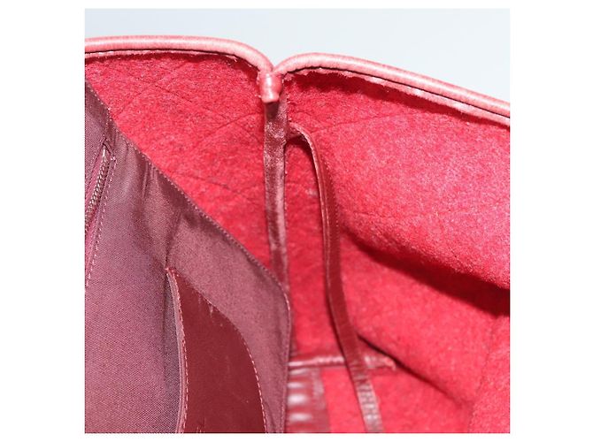 CHANEL Matelassé Kette Schultertasche Wolle 2-in-1 Rot CC Auth 127480 - Ansicht 20