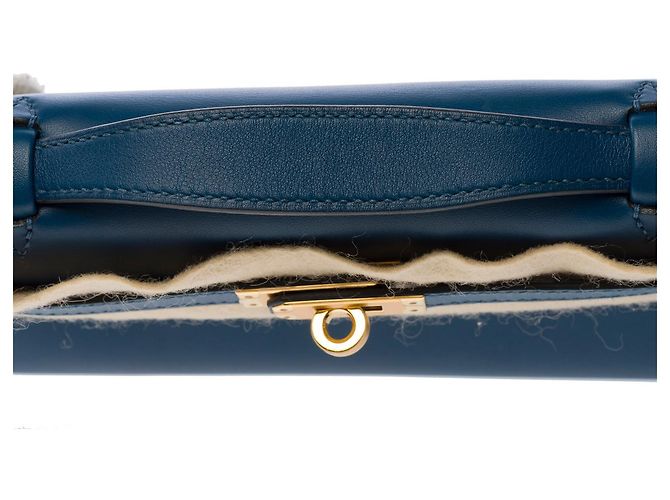 Hermès Borsa HERMES Kelly Mini in Pelle Blu - 102783 - vista 11