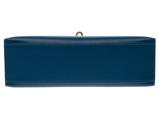 Hermès Borsa HERMES Kelly Mini in Pelle Blu - 102783 - vista 12