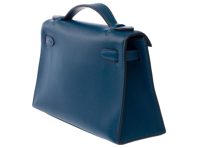 Hermès Borsa HERMES Kelly Mini in Pelle Blu - 102783 - vista 6