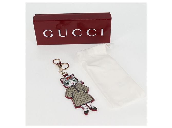 Gucci Llave Yuko Higuchi GG Supreme de PVC beige Auth 127737M - vista 10