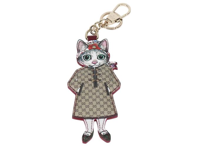 Gucci Llave Yuko Higuchi GG Supreme de PVC beige Auth 127737M - vista 2