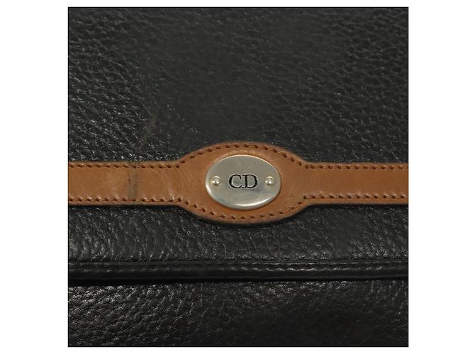 Borsa a Spalla Christian Dior in Pelle Nera e Oro Auth BA3826 Nero D'oro - vista 10