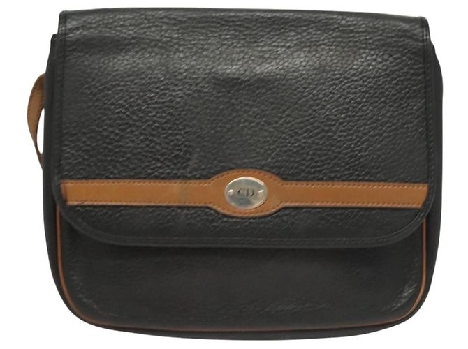 Borsa a Spalla Christian Dior in Pelle Nera e Oro Auth BA3826 Nero D'oro - vista 13