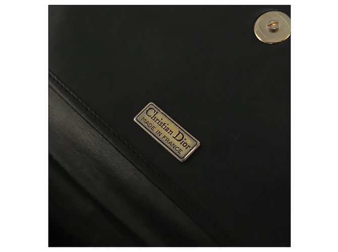 Borsa a Spalla Christian Dior in Pelle Nera e Oro Auth BA3826 Nero D'oro - vista 17
