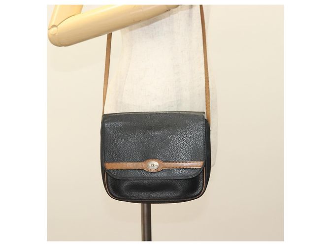 Borsa a Spalla Christian Dior in Pelle Nera e Oro Auth BA3826 Nero D'oro - vista 22