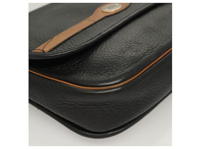 Borsa a Spalla Christian Dior in Pelle Nera e Oro Auth BA3826 Nero D'oro - vista 9