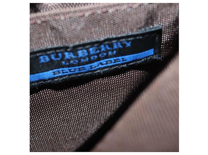 Burberry Nova Check Blue Label Tote Bag aus Canvas braun silber authentisch 129810 - Ansicht 11