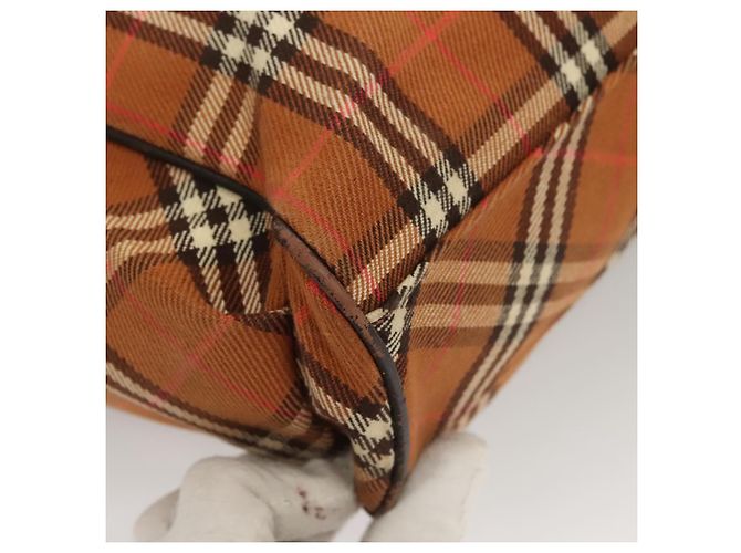 Burberry Nova Check Blue Label Tote Bag aus Canvas braun silber authentisch 129810 - Ansicht 15