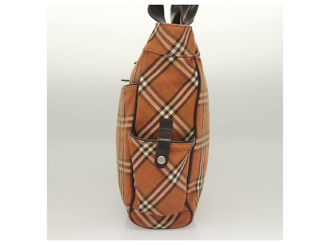 Burberry Nova Check Blue Label Tote Bag aus Canvas braun silber authentisch 129810 - Ansicht 3