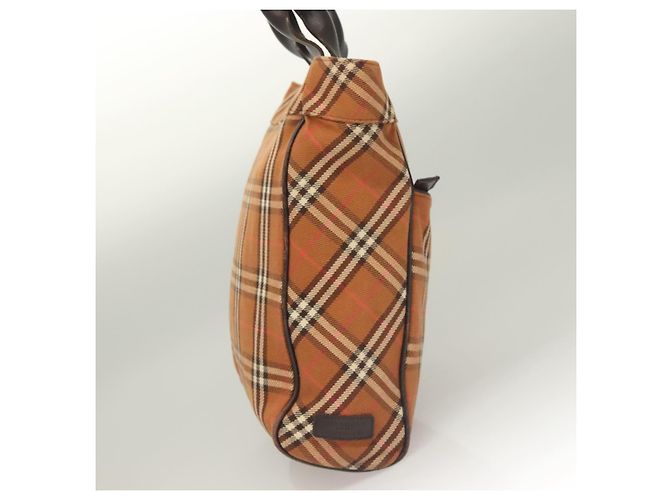 Burberry Nova Check Blue Label Tote Bag aus Canvas braun silber authentisch 129810 - Ansicht 4