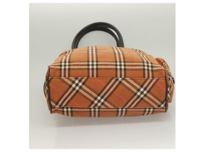Burberry Nova Check Blue Label Tote Bag aus Canvas braun silber authentisch 129810 - Ansicht 5