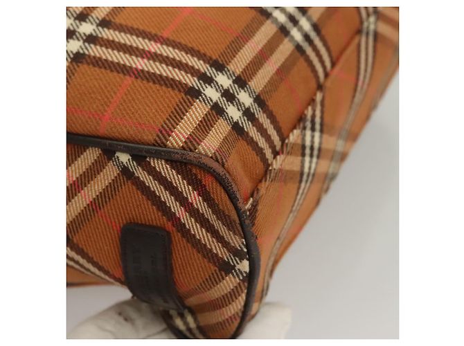 Burberry Nova Check Blue Label Tote Bag aus Canvas braun silber authentisch 129810 - Ansicht 9