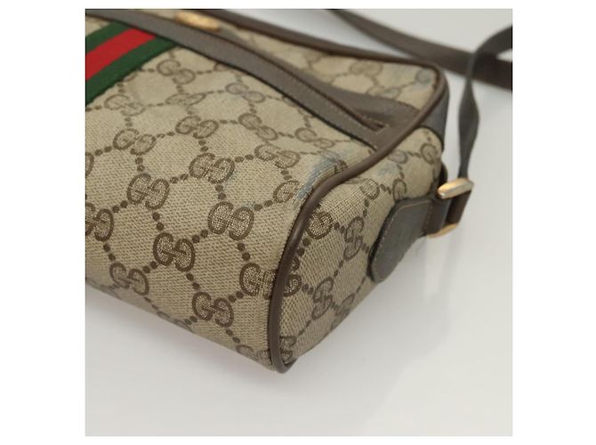 Borsa Sherry Line GG Supreme Web di GUCCI in PVC beige e oro 75 02 004 Auth BA3807 D'oro - vista 14
