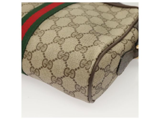 Borsa Sherry Line GG Supreme Web di GUCCI in PVC beige e oro 75 02 004 Auth BA3807 D'oro - vista 16