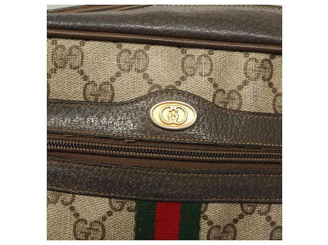 Borsa Sherry Line GG Supreme Web di GUCCI in PVC beige e oro 75 02 004 Auth BA3807 D'oro - vista 17