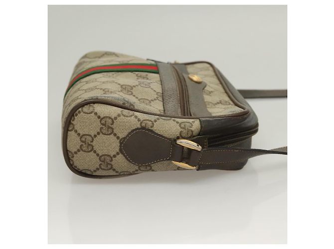 Borsa Sherry Line GG Supreme Web di GUCCI in PVC beige e oro 75 02 004 Auth BA3807 D'oro - vista 3