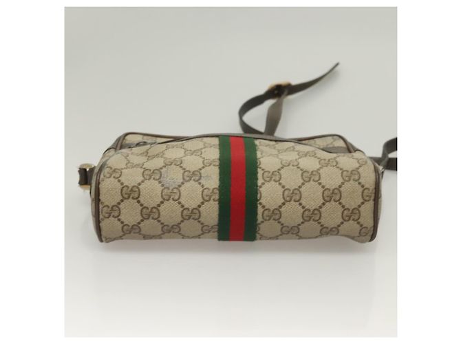 Borsa Sherry Line GG Supreme Web di GUCCI in PVC beige e oro 75 02 004 Auth BA3807 D'oro - vista 5