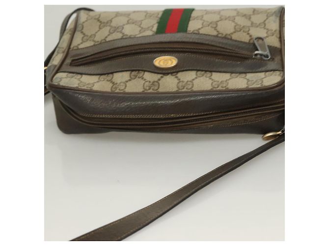 Borsa Sherry Line GG Supreme Web di GUCCI in PVC beige e oro 75 02 004 Auth BA3807 D'oro - vista 6