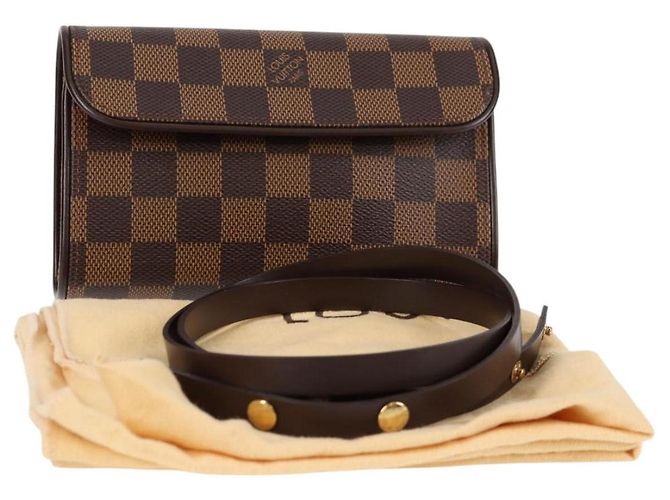 LOUIS VUITTON Borsa a Vita Pochette Florentine Damier Ebene N51856 LV Auth 131472V - vista 12