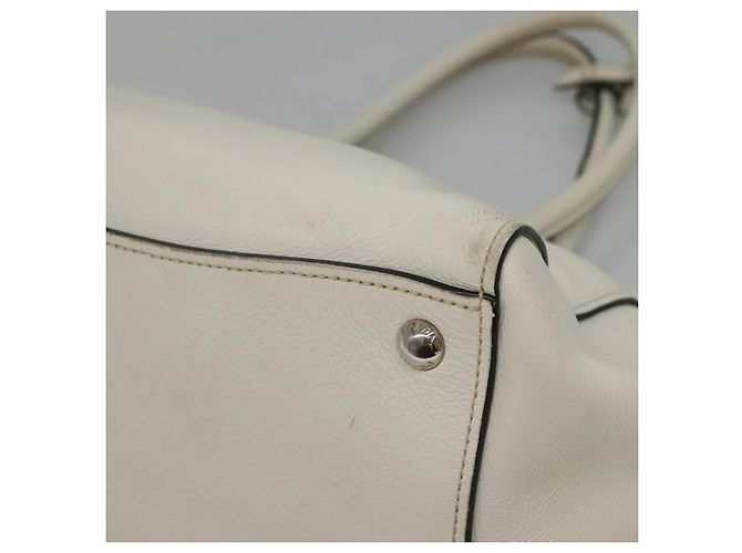 Prada Tote Bag aus Leder Weiß Silber Auth ep9305 - Ansicht 15