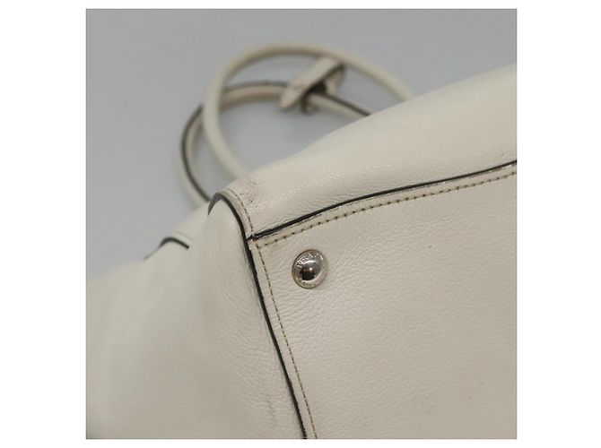 Prada Tote Bag aus Leder Weiß Silber Auth ep9305 - Ansicht 16