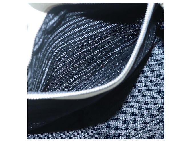 Prada Tote Bag aus Leder Weiß Silber Auth ep9305 - Ansicht 23