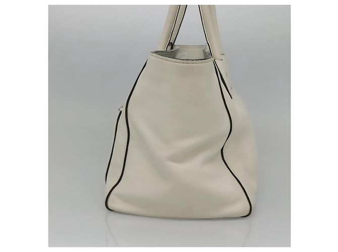 Prada Tote Bag aus Leder Weiß Silber Auth ep9305 - Ansicht 4