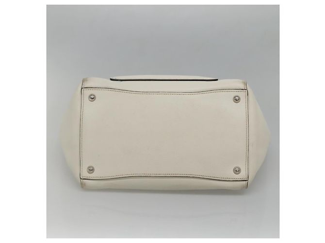 Prada Tote Bag aus Leder Weiß Silber Auth ep9305 - Ansicht 5