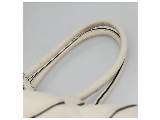 Prada Tote Bag aus Leder Weiß Silber Auth ep9305 - Ansicht 8