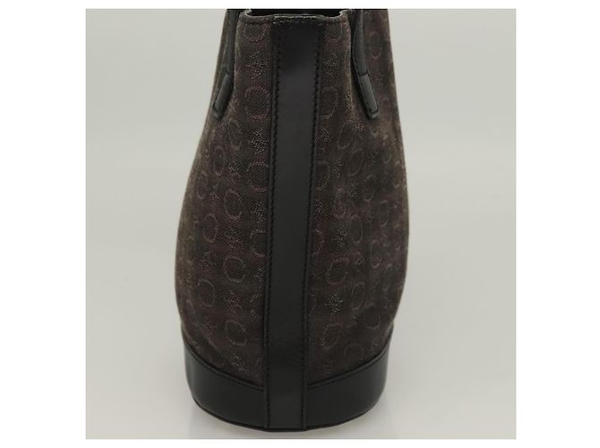 Céline CELINE C Macadam Canvas Handtasche Schwarz Silber Auth bs27937 - Ansicht 4