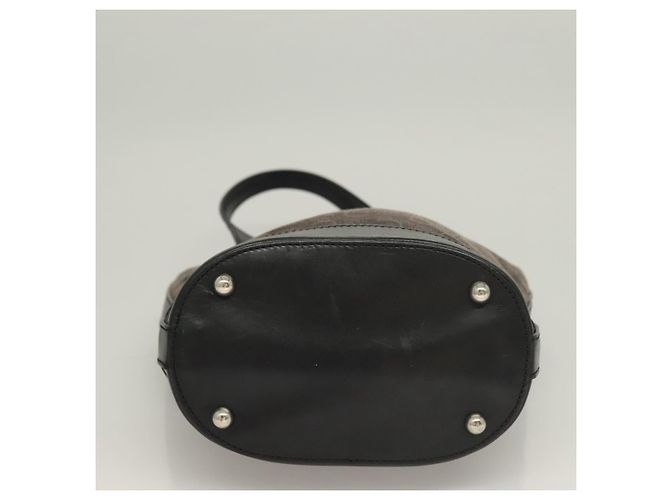Céline CELINE C Macadam Canvas Handtasche Schwarz Silber Auth bs27937 - Ansicht 5