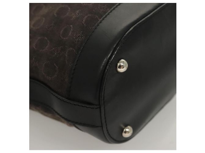 Céline CELINE C Macadam Canvas Handtasche Schwarz Silber Auth bs27937 - Ansicht 9