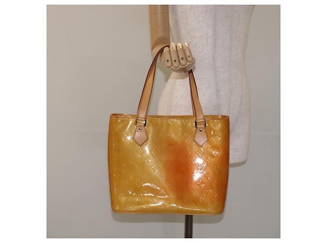 LOUIS VUITTON Borsa a Mano Houston Monogram Vernis Beige M91004 LV Auth 128358 - vista 23