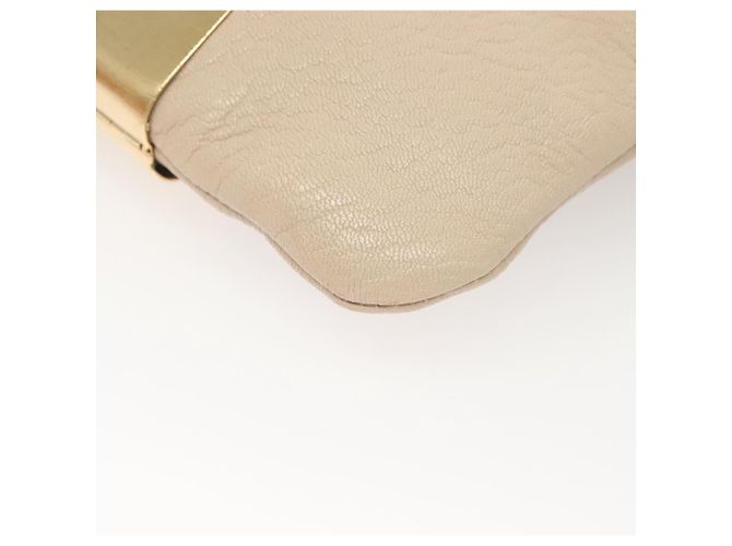 Borsa a Spalla in Pelle Beige e Oro Jimmy Choo Auth bs27431 D'oro - vista 14