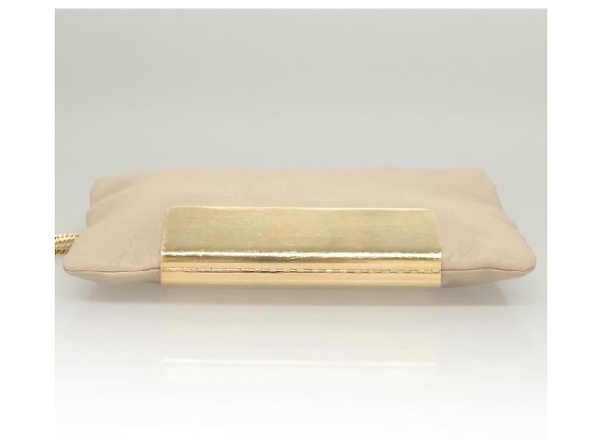 Borsa a Spalla in Pelle Beige e Oro Jimmy Choo Auth bs27431 D'oro - vista 5