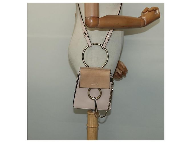 Chloé Borsa a mano Chloe Fay in pelle 2 in 1 rosa oro Auth BA3740 D'oro - vista 22