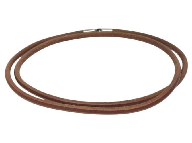 Hermès Bracciale Laniere in Pelle Marrone Autentico HERMES bs27243 - vista 3