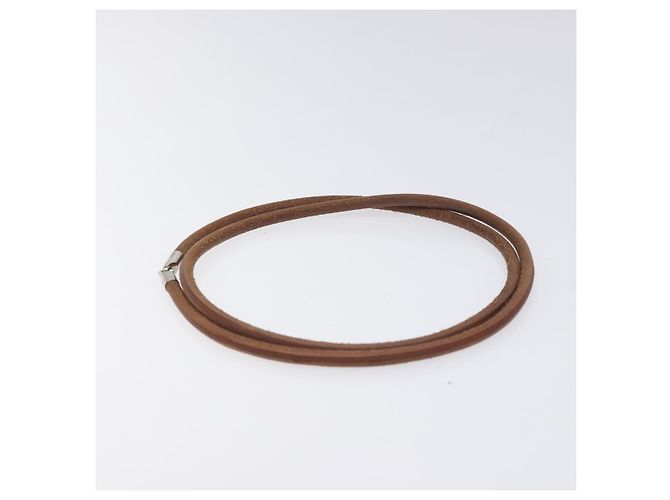 Hermès Bracciale Laniere in Pelle Marrone Autentico HERMES bs27243 - vista 4