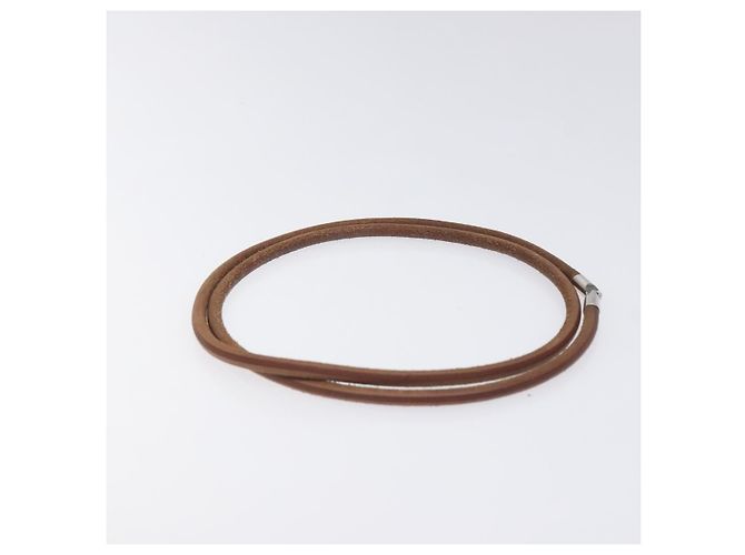 Hermès Bracciale Laniere in Pelle Marrone Autentico HERMES bs27243 - vista 5