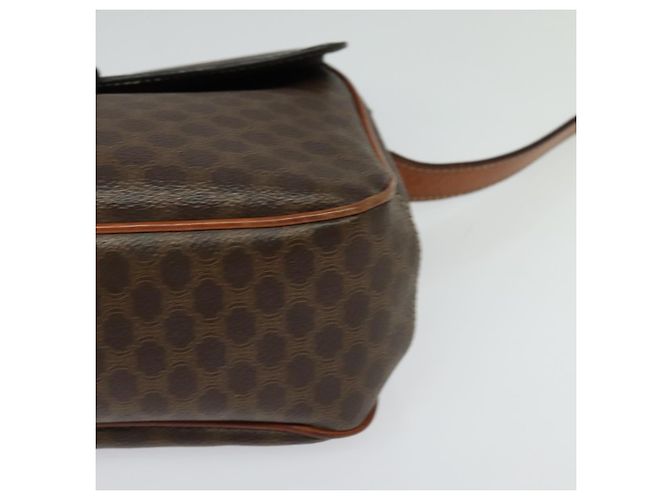 Céline Borsa a Spalla in Tela Macadam CELINE in Pelle PVC Marrone Oro Auth BA3852 D'oro - vista 14