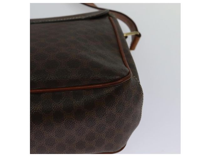 Céline Borsa a Spalla in Tela Macadam CELINE in Pelle PVC Marrone Oro Auth BA3852 D'oro - vista 16