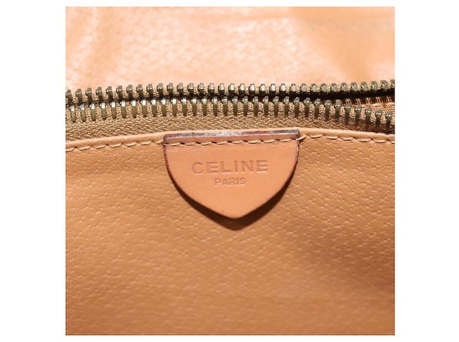 Céline Borsa a Spalla in Tela Macadam CELINE in Pelle PVC Marrone Oro Auth BA3852 D'oro - vista 18