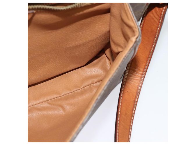 Céline Borsa a Spalla in Tela Macadam CELINE in Pelle PVC Marrone Oro Auth BA3852 D'oro - vista 19