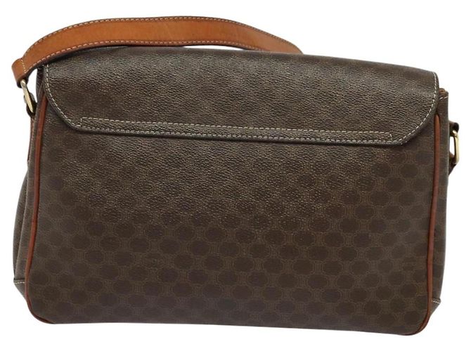 Céline Borsa a Spalla in Tela Macadam CELINE in Pelle PVC Marrone Oro Auth BA3852 D'oro - vista 2
