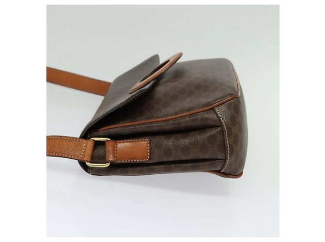 Céline Borsa a Spalla in Tela Macadam CELINE in Pelle PVC Marrone Oro Auth BA3852 D'oro - vista 3