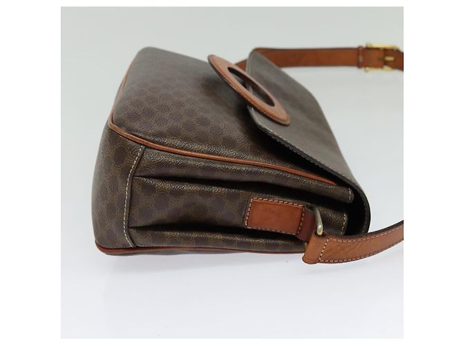Céline Borsa a Spalla in Tela Macadam CELINE in Pelle PVC Marrone Oro Auth BA3852 D'oro - vista 4