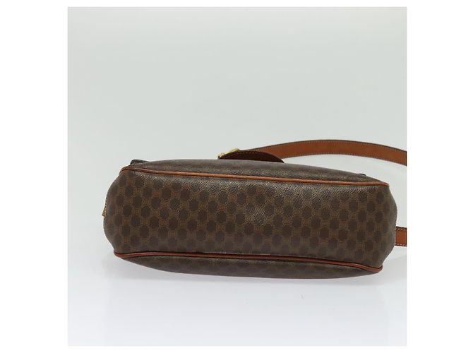 Céline Borsa a Spalla in Tela Macadam CELINE in Pelle PVC Marrone Oro Auth BA3852 D'oro - vista 5